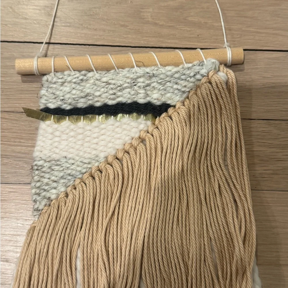 Handwoven Cream and Beige Macramé Wall Hanging